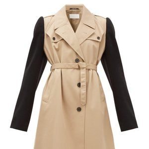 Maison Margiela Wool-sleeve twill trench coat